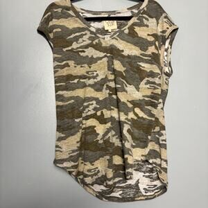 Chaser Women’s 100% Linen Cut Out Back Camo Print Country Large